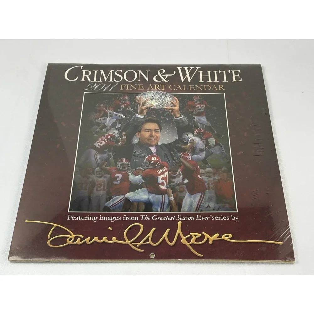 2011 Alabama Crimson & White Calendar Daniel Moore Art Football NEW Sealed
